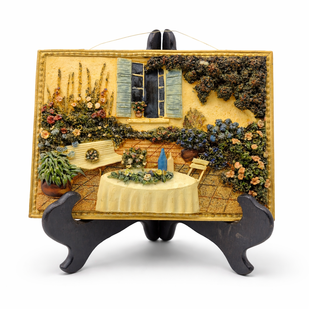 3D European Patio Scene Relief Plaque