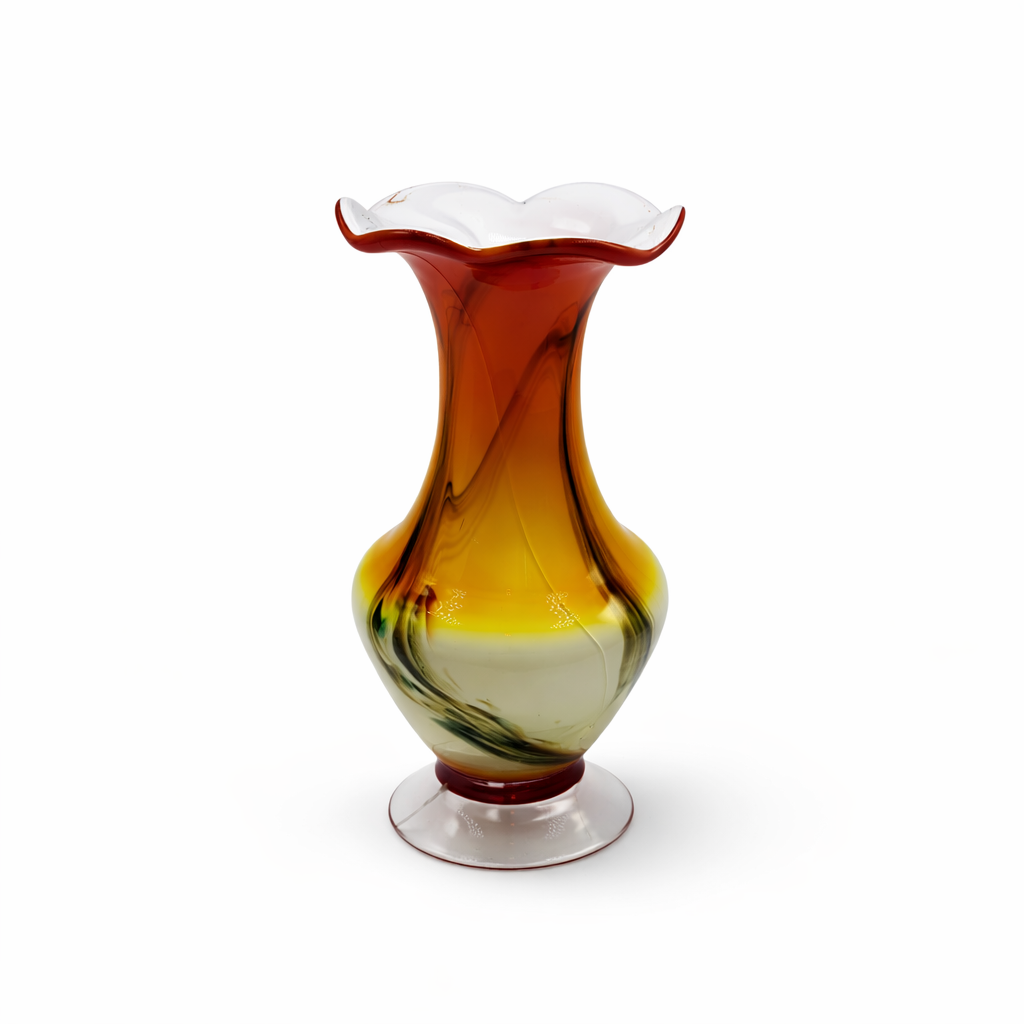 Vintage Swirled Art Glass Vase