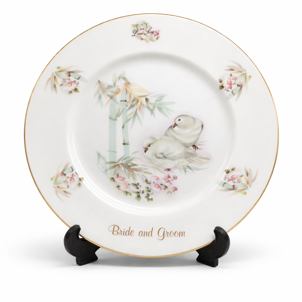 Commemorative Lovebirds Plate (Bride and Groom Edition)
