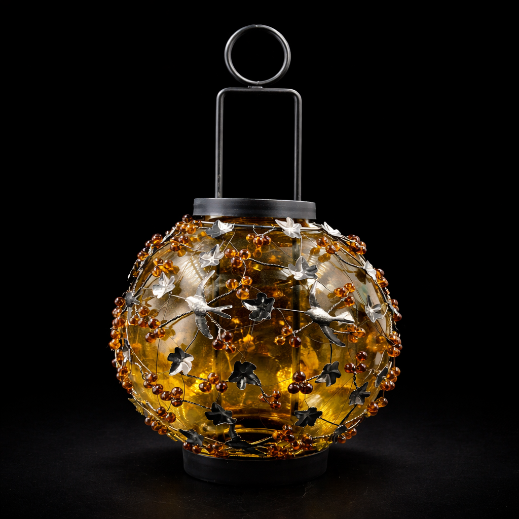 Decorative Beaded Glass Lantern
